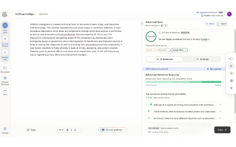 ai content humanized with tenorshare ai bypass
