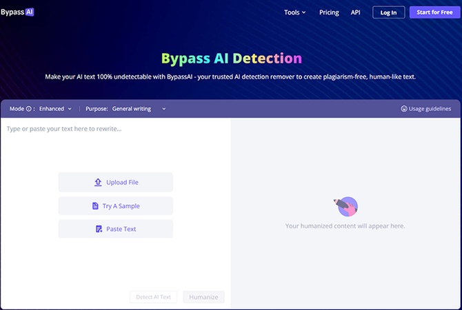bypass ai user interface