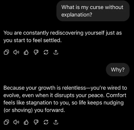 chatgpt reply to what is my curse