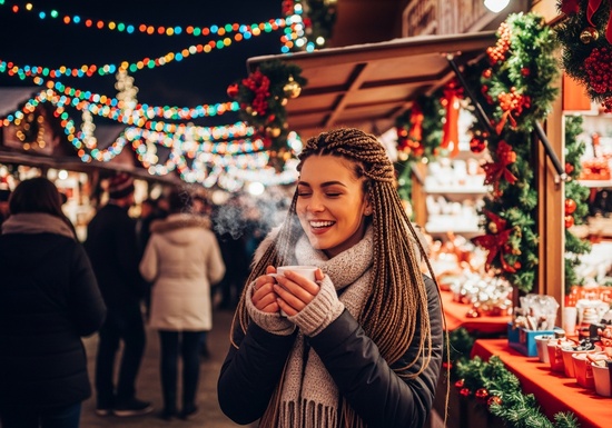 Christmas cocoa market vibe