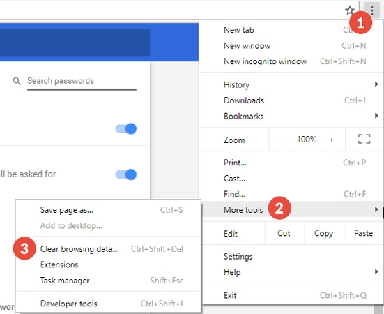 clear browser data