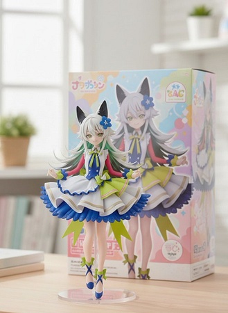 colorful idol anime figure with fox ears