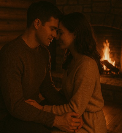 cozy cabin hug