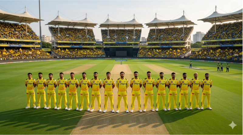 CSK Team Line-Up on the Pitch