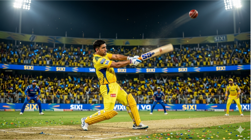 CSK Batsman in Action