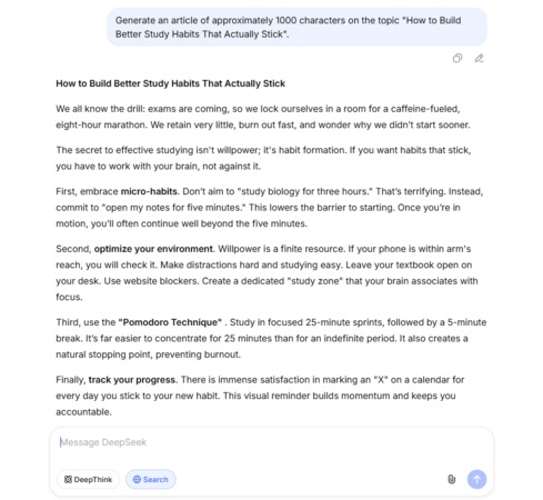 deepseek-generated article on study habits