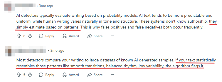 discussions about how detectors work on reddit