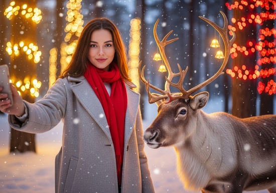 Forest magic with reindeer