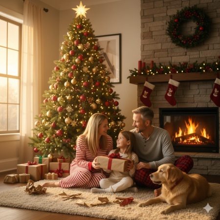 gemini ai christmas photo prompt for family 1