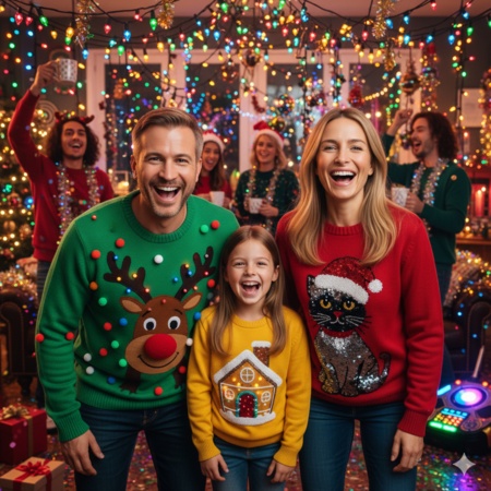 gemini ai christmas photo prompt for family funny