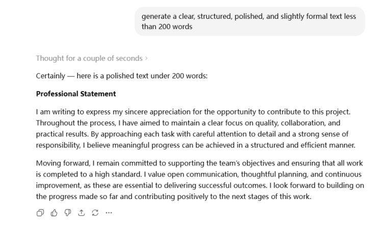 generate sample text with ChatGPT