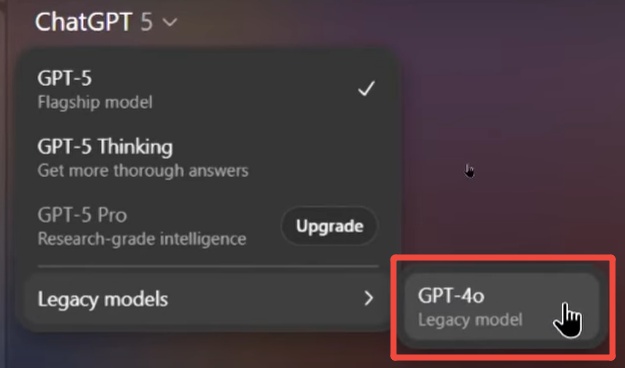 go back to gpt 4o