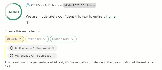 gptzero result of APT