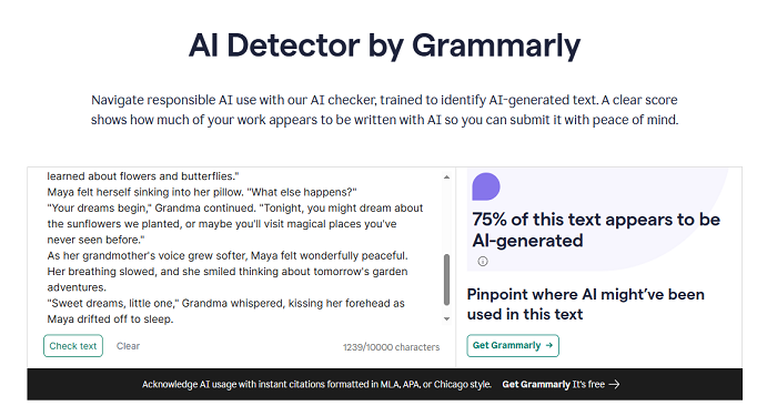 Grammarly ai detection score
