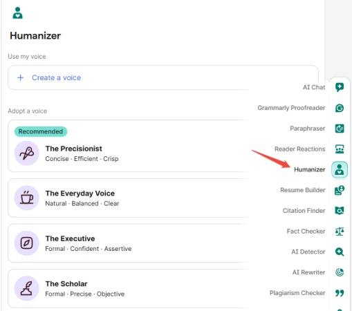 grammarly humanizer step one