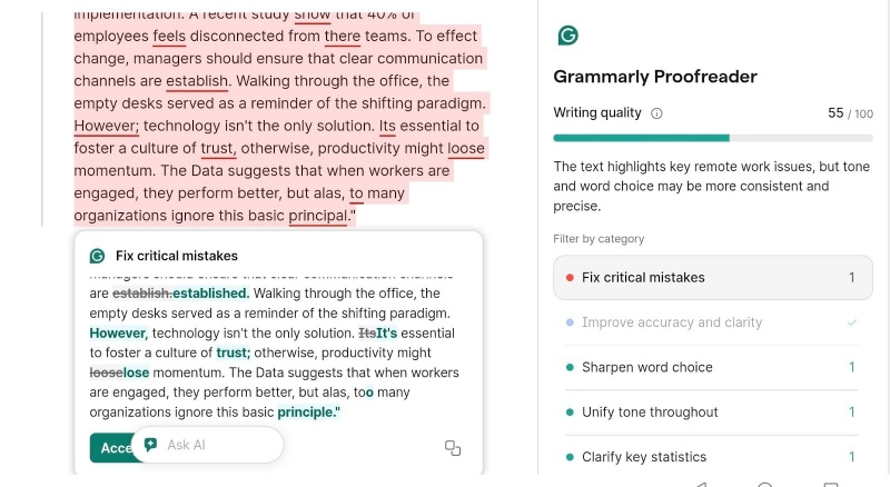 grammarly proofreader