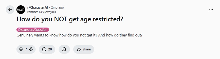 how to bypass character ai age restriction reddit
