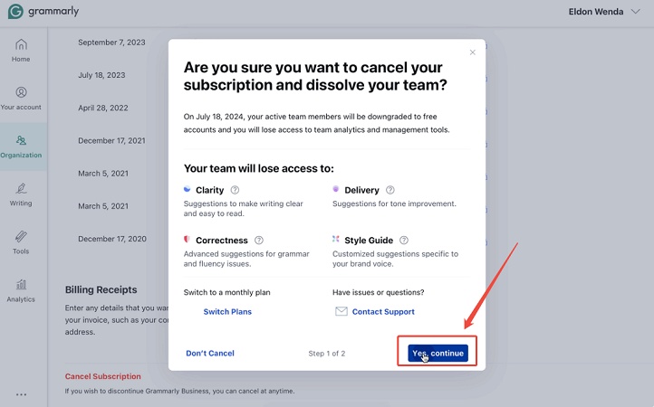 how to cancel grammarly subscription 2