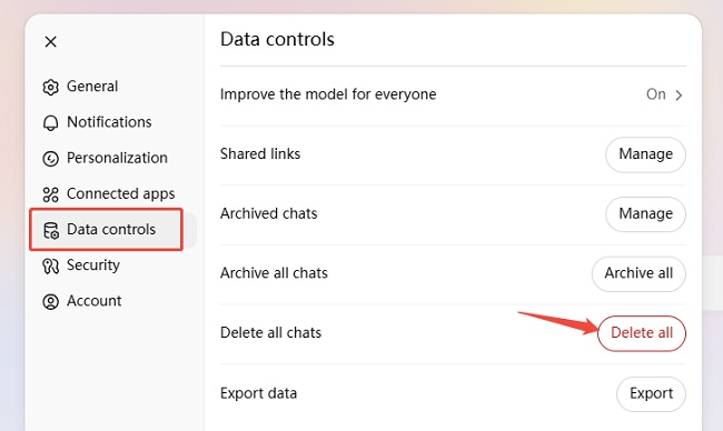 how to delete chatgpt history in bulk