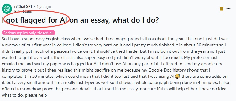 how to prevent being falsely flagged for ai
