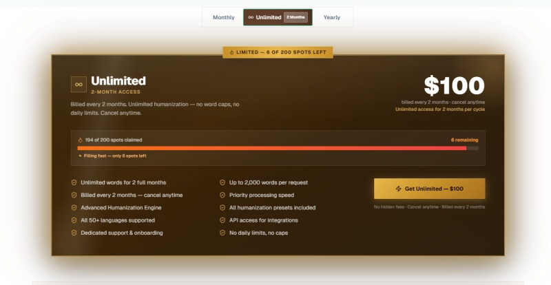 HumanifyLab Unlimited plan
