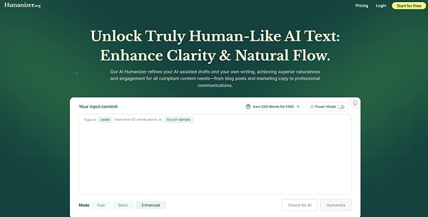 humanizer org user interface