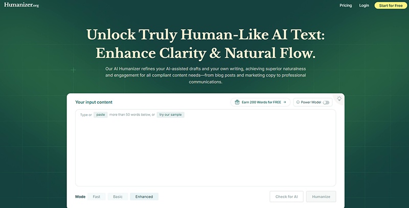 humanizer user interface