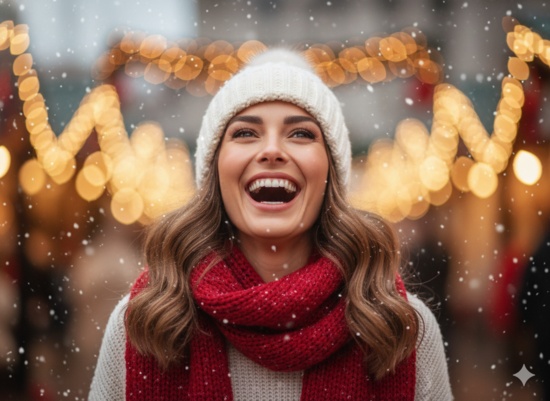 Joyful snow day Christmas