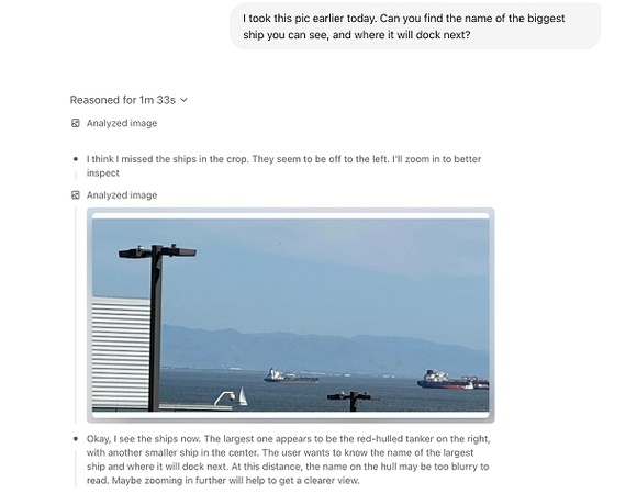 o3 and o4 mini image thinking