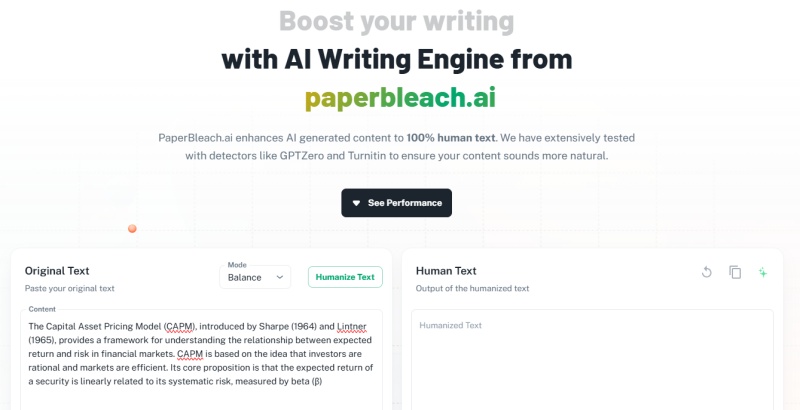 paperbleach ai homepage