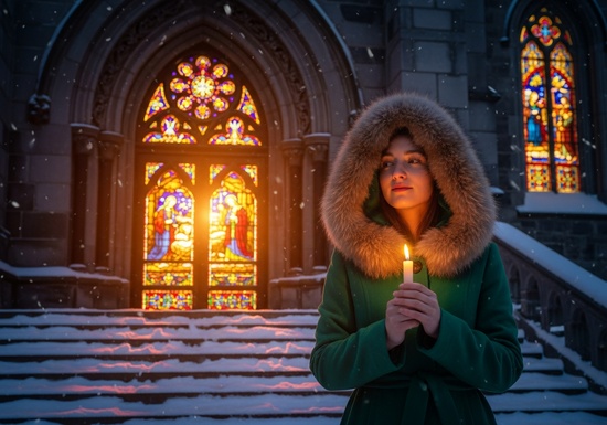 Peaceful Christmas candlelight