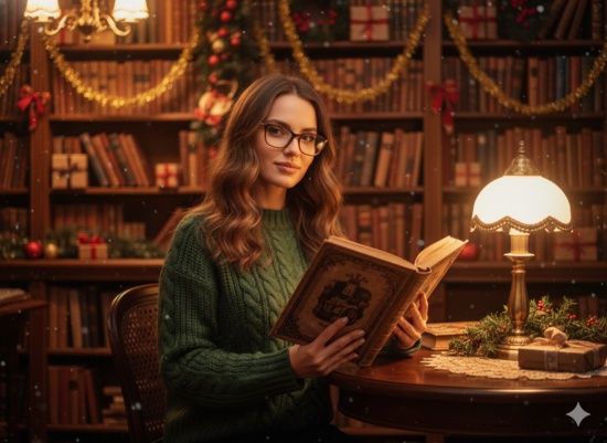 Reading at Christmas bookstore