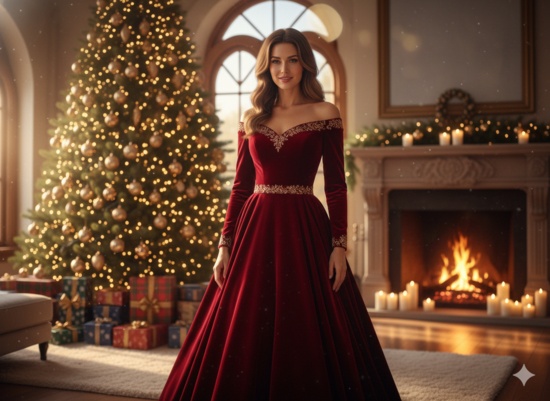 Red velvet Christmas outfit