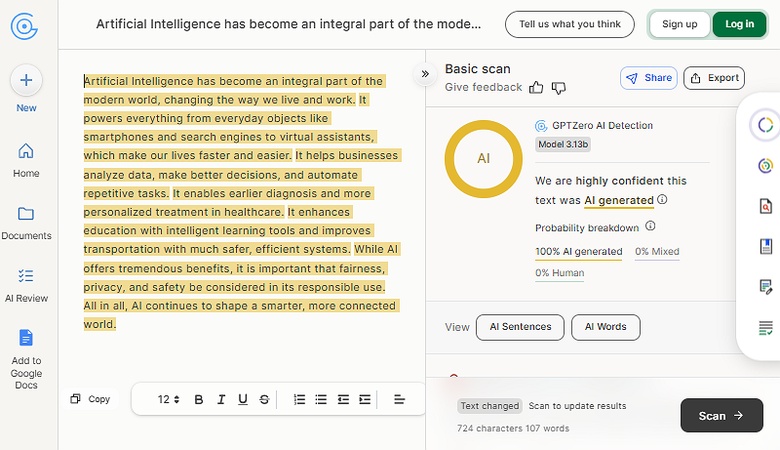 Sidekicker AI VS GPTZero