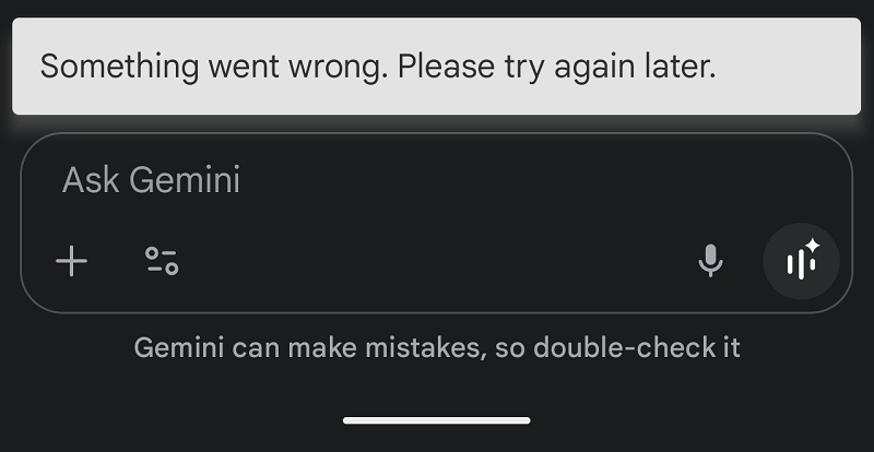 something went wrong gemini