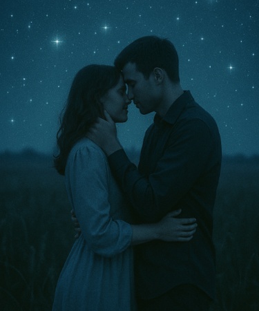 starry night couple photo
