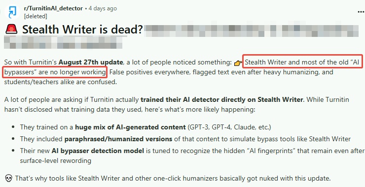 stealth writer ai not working 1