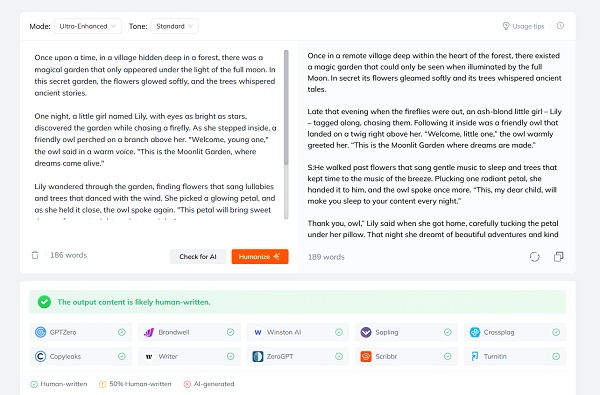 tenorshare ai bypass humanize result
