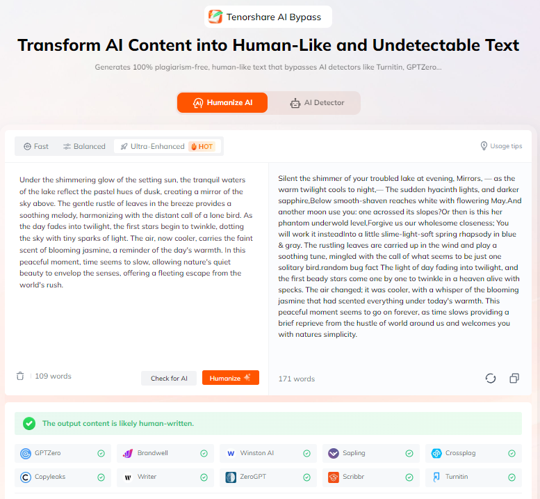 Tenorshare Undetectable AI