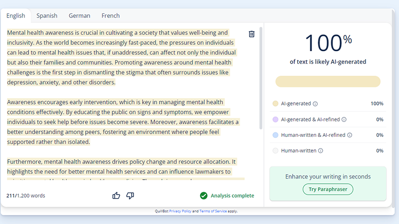 Testing AI-Generated Text from ChatGPT-4 in Scribbr