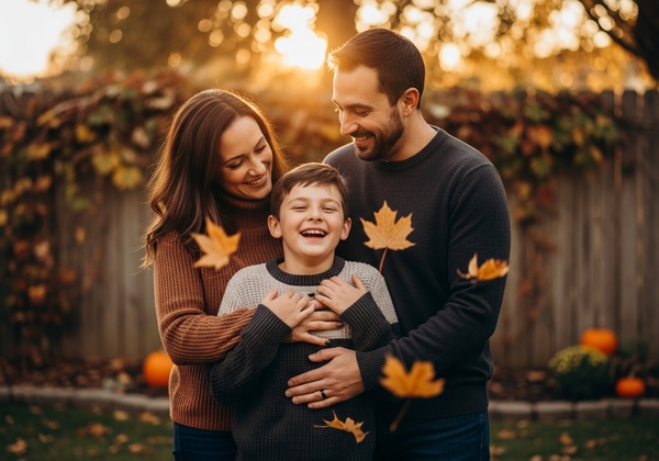 thanksgiving backyard family moment