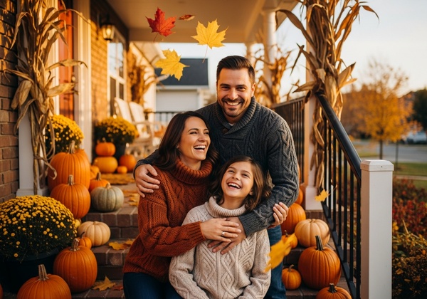 thanksgiving family porch photo
