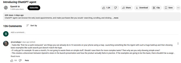 tiktok comments on chatgpt agent