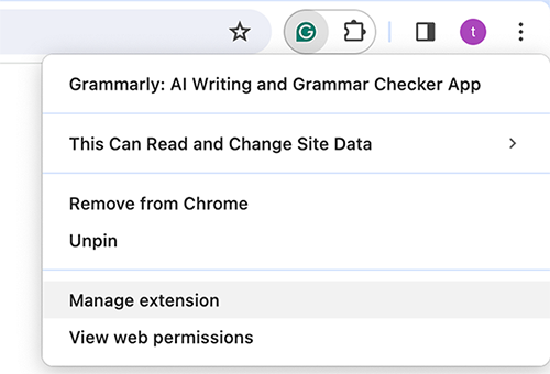 Turn Off Grammarly in Google Chrome