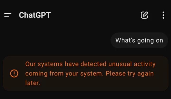 unusual activity chatgpt