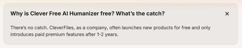 why is clever ai humanizer free