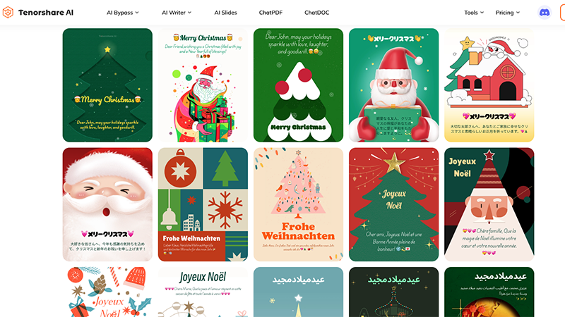 Select a Christmas card template