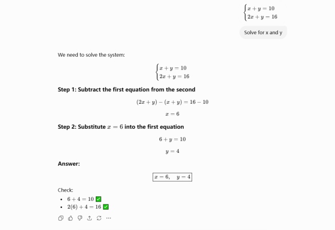 an example of chtgpt solving equations