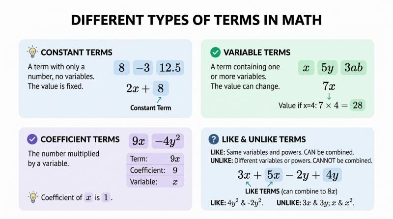 Different Types of Terms in Math