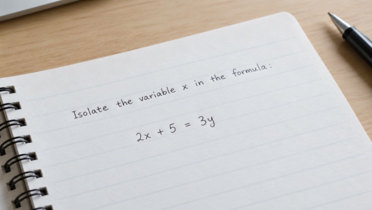 example of Isolating a variable in a formula